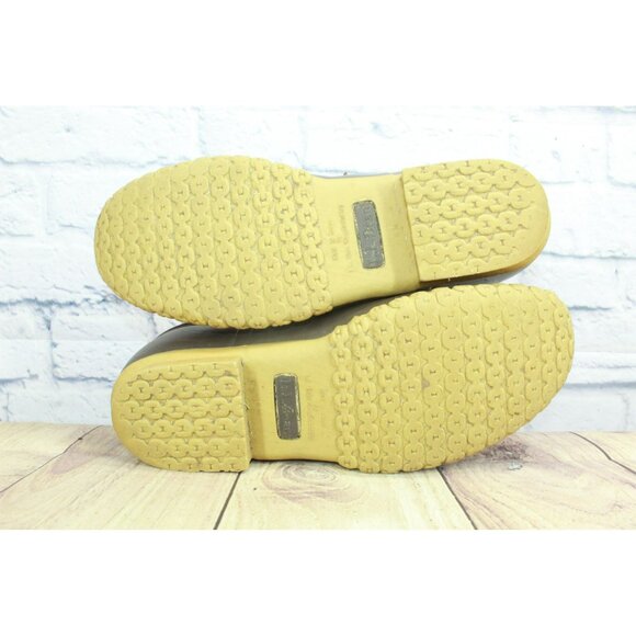 LL Bean Brown Leather Ankle Duck Boots Lace Up Unlined Size 13 M - Picture 9 of 9